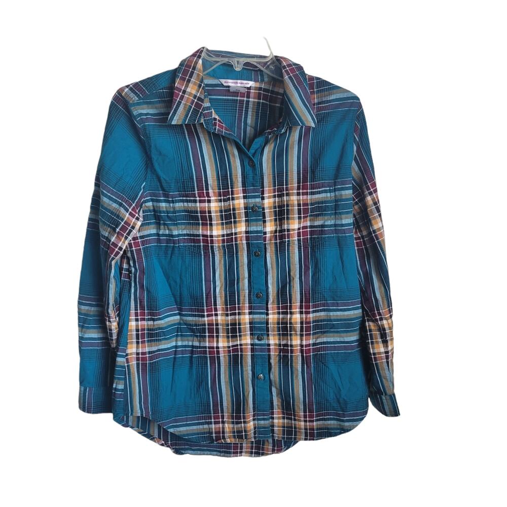 Allison Daley Woman's Long Sleeve Shirt Size Medium Cotton Comfort Colorful